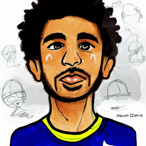 Prompt: kid sketch of muhammed salah