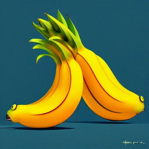 Prompt: goro fujita ilustration a full yellow bananas, painting by goro fujita, sharp focus, highly detailed, artstation