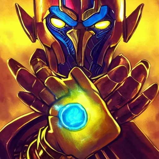 Image similar to Infinity Gauntlet with no stone, war theme gauntlet, fantasy gauntlet of warrior, fiery coloring, hearthstone art style, epic fantasy style art, fantasy epic digital art, epic fantasy card game art