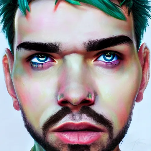 Prompt: a portrait of jacksepticeye by Anna Dittmann, digital art, horror, trending on artstation, anime arts, featured on Pixiv, HD, 8K, highly detailed, good lighting, beautiful, epic, masterpiece - H 768
