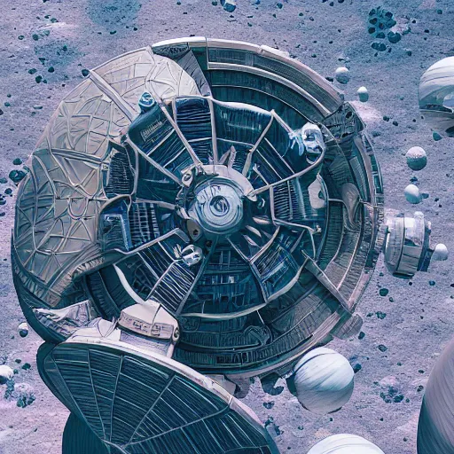 Image similar to space colony on the moon, intricate artwork by tooth wu and wlop and beeple, octane render, hyper realism, 8 k