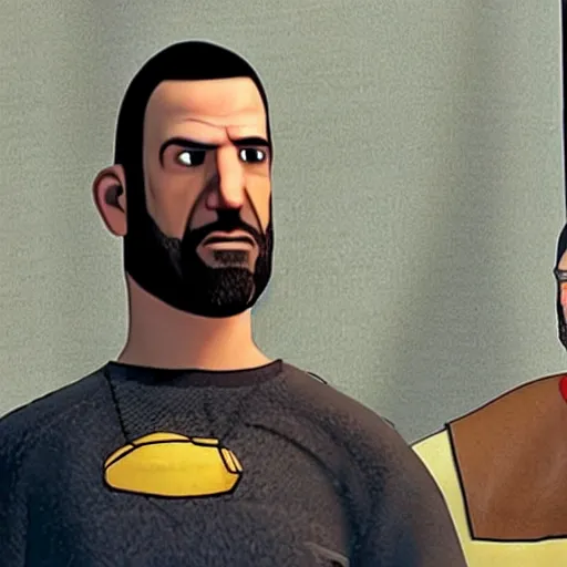 Image similar to roman bellic from gta iv in pixar movie