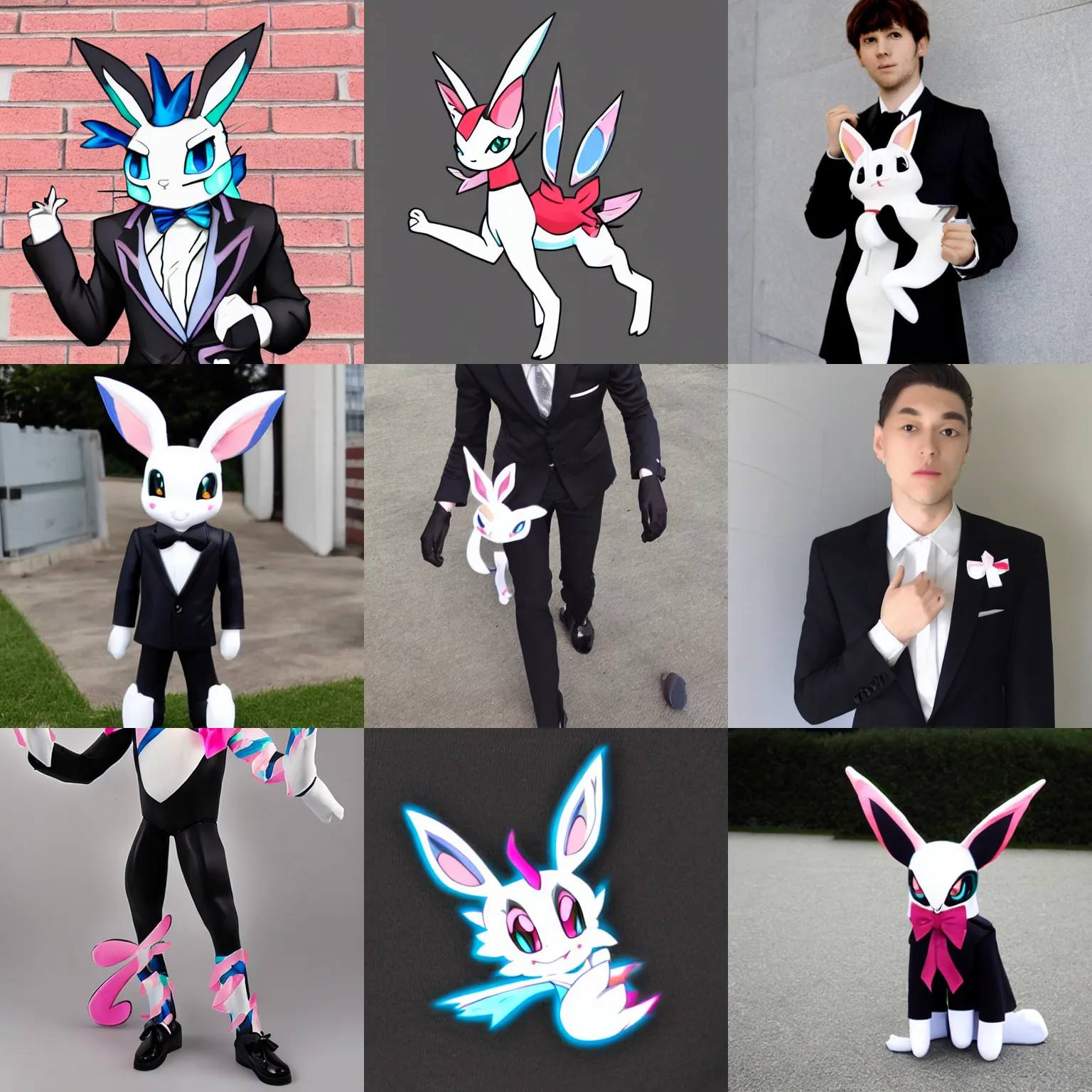 Prompt: Sylveon in black suit