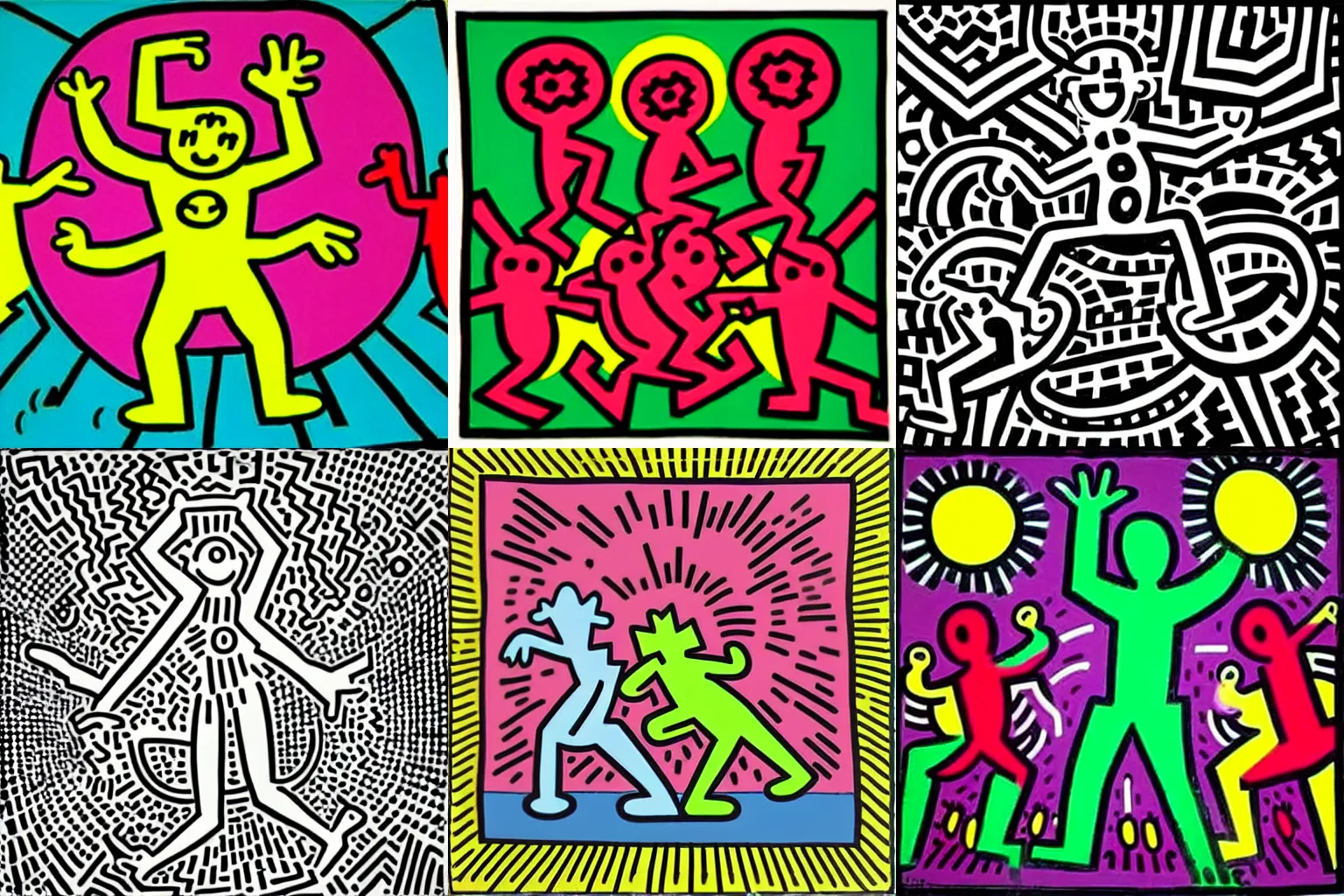 Prompt: the vinyl cover art for a disco song, in the style of keith haring, 9 0's rave, studio lighting