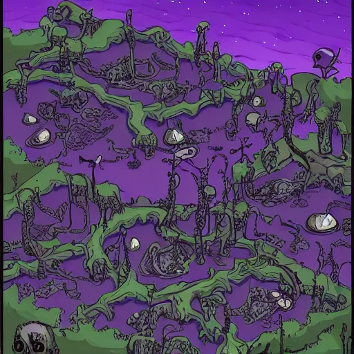 Image similar to purple magic infection, sickness, taint, corruption spread, eldritch flux, plants, wildlife, post apocalyptic city, abandoned city