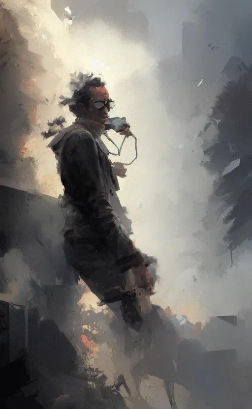 Prompt: 2 d smoke, by greg rutkowski, esuthio, craig mullins