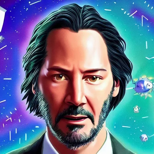 Image similar to Keanu reeves In Rick and Morty 4K detailed super realistic