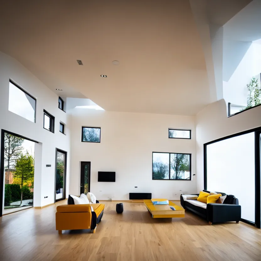 Image similar to Interior photograph of a bright modern house, 8k, ultra HD