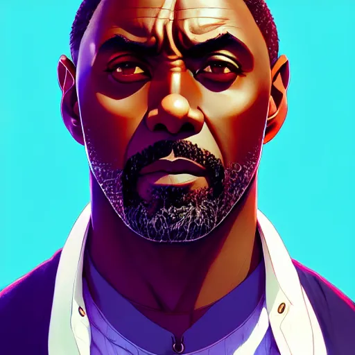 Image similar to idris elba, portrait shinkai makoto studio ghibli studio key hideaki anno sakimichan stanley artgerm lau rossdraws james jean marc simonetti elegant highly detailed digital painting artstation pixiv