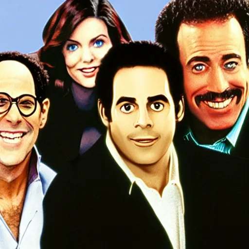 Image similar to cast of Seinfeld with N64 graphics