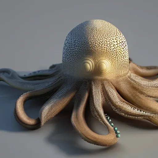 Prompt: 3 d model of an octopus, vray