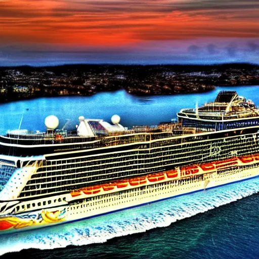 Image similar to olsen the norwegian cruise ship, realistic, hdr, hdd, clear image,