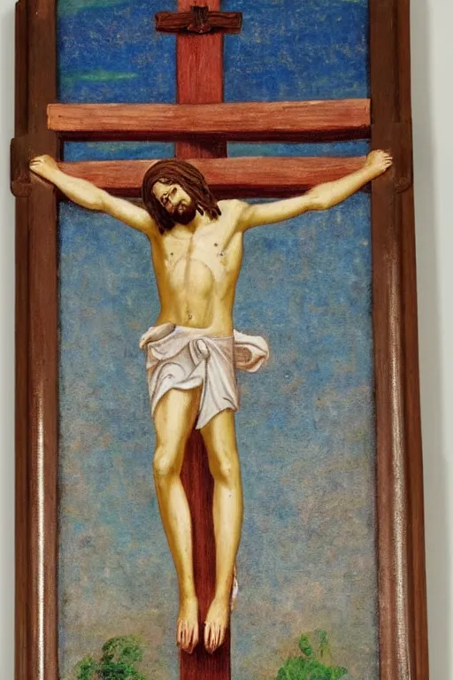 Image similar to crucified christ painted by a child