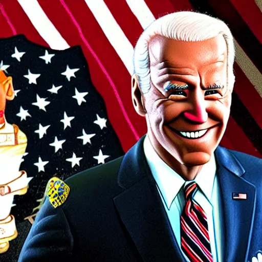 Image similar to ron Joe Biden in the style of small soldiers