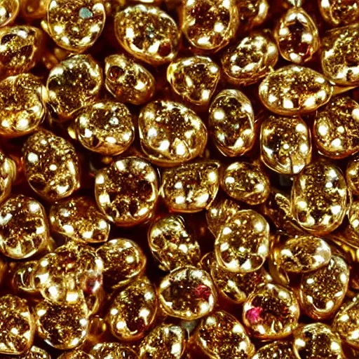 Image similar to 4 4 tiny rubies embedded in an engraved 1 8 k gold plate macro photo deviant realistic