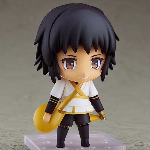 Image similar to cutest cute nendoroid afrosamurai. chibi anime nendoroid. cute. yasuke. brown skinned. african samurai. mini. animeplanet.