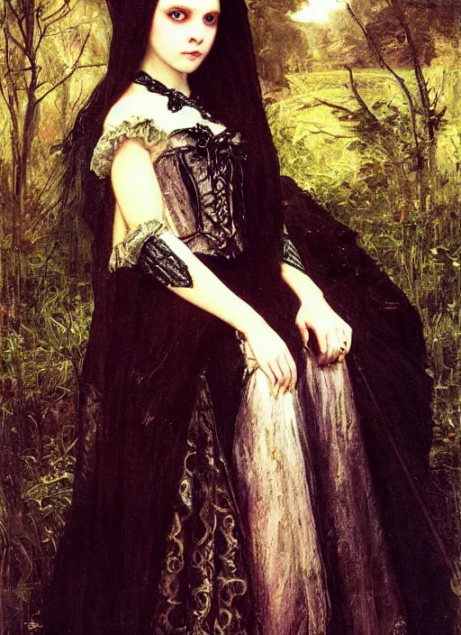 Prompt: gothic princess portrait. by william henry hunt