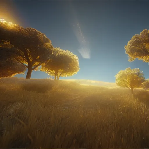 Image similar to “unreal engine sheep golden light”