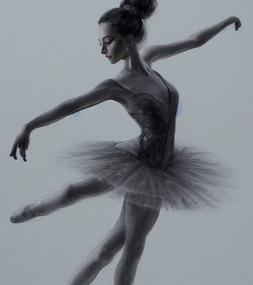 Image similar to beautiful prima ballerina drawing, in the style of greg rutkowski, fantasy, amazing detail, epic, intricate, elegant, smooth, sharp focus