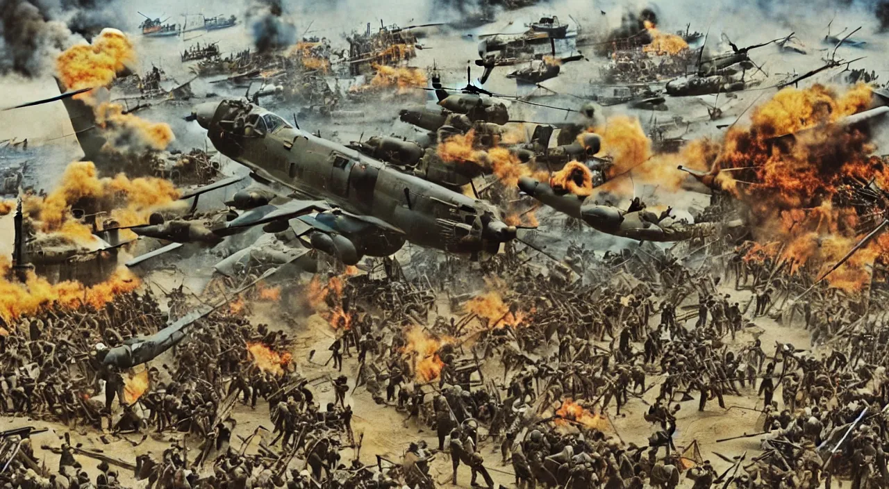 Image similar to Seventh-world-war,colorised,photograph