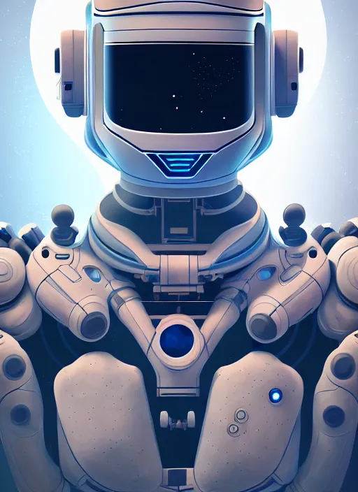 Image similar to symmetry!! portrait of a robot astronaut, moon, horizon zero dawn machine, intricate, elegant, highly detailed, digital painting, artstation, concept art, smooth, sharp focus, lineart illustration, 8 k