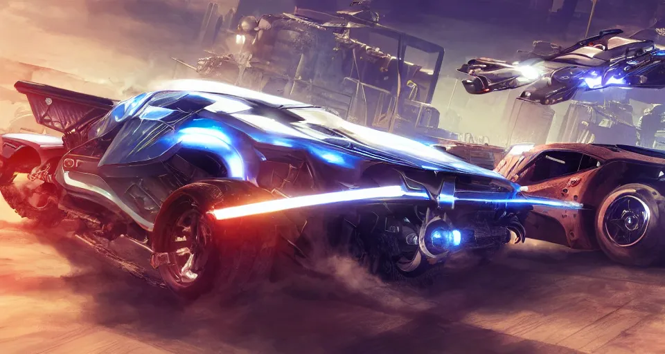 Image similar to cybersteam rollcage racer vehicule tank concept design mad max cars super rocket league global illumination ray tracing hdr chromed reflexion, gta 5 comics official fanart artstation by feng zhu