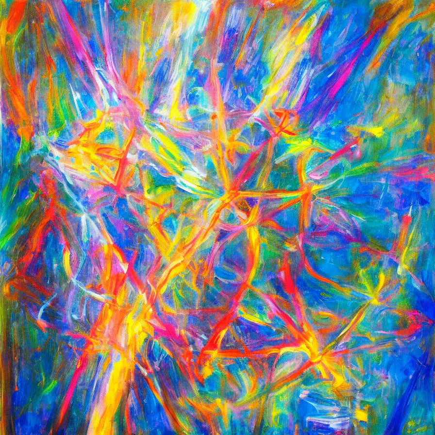 Prompt: an anthropology of light and neuroscience abstract painting