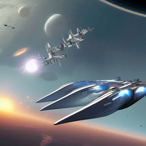 Space ships battling in Earth orbit, hyperdetailed, | Stable Diffusion ...