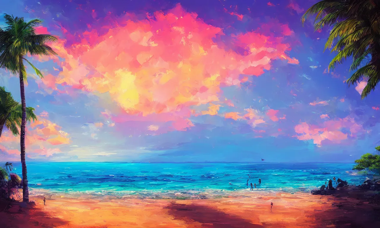 Image similar to paradise beach by alena aenami artworks in 4 k