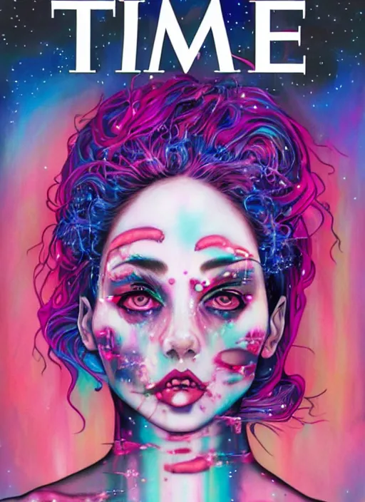 Prompt: TIME magazine cover, the coming AI singularity, by Harumi Hironaka, 4k