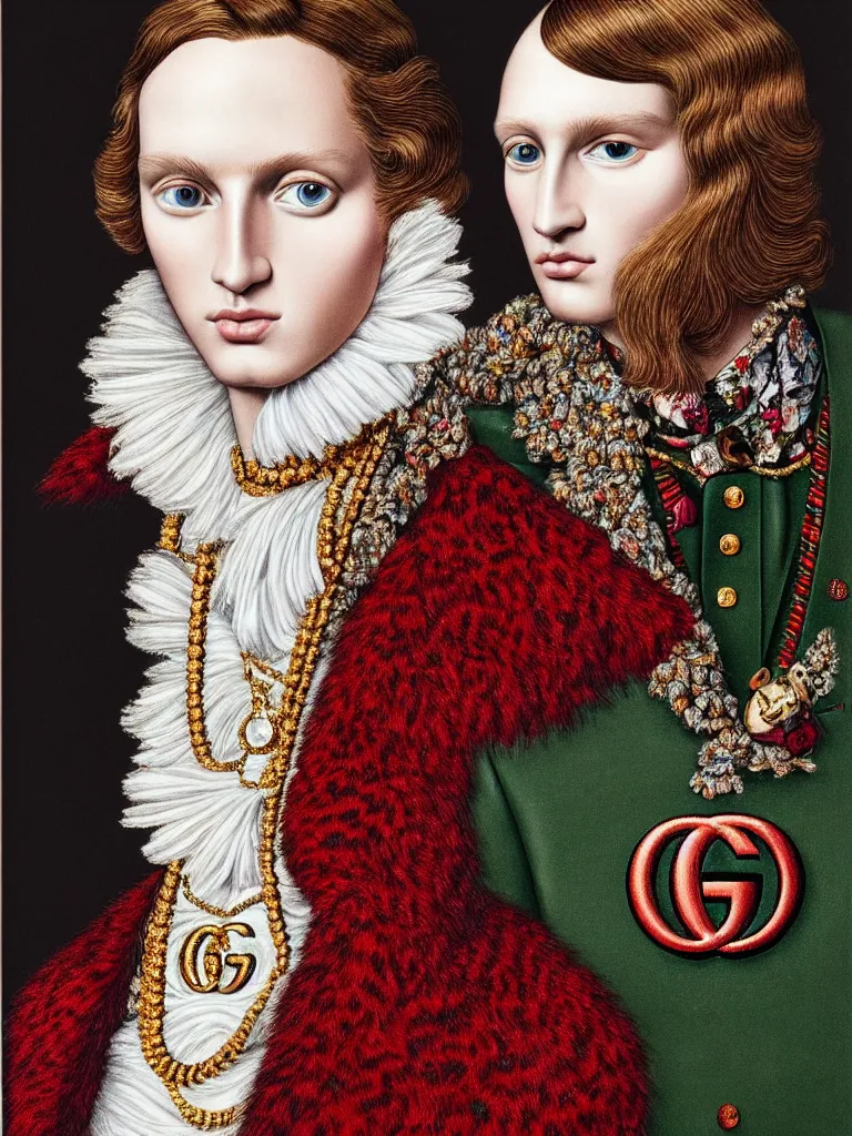 Image similar to a very beautiful gucci portrait, highly detailed, intricate, photography