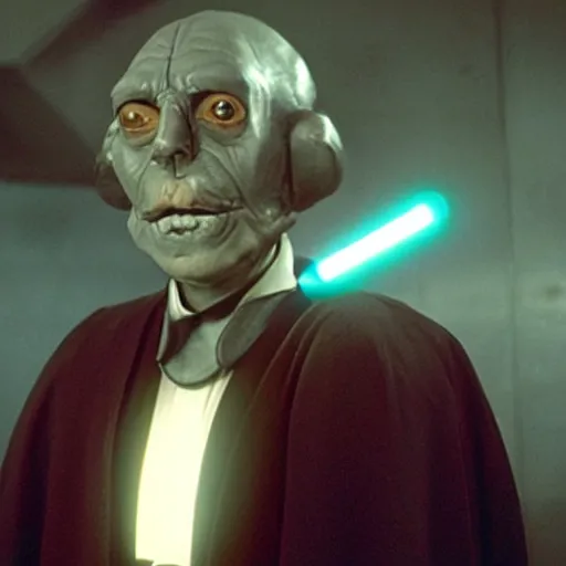 Prompt: mr. beans as a sith lord in star wars, film still, cinematic, extremely detailed