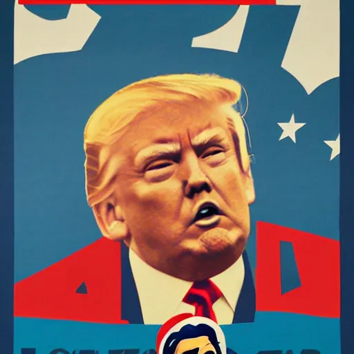 Prompt: propaganda poster with donald trump dressed as hitler