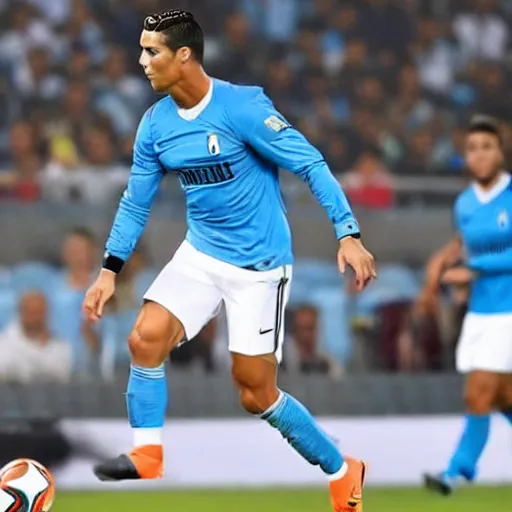 Prompt: Cristiano Ronaldo in a Grêmio jersey