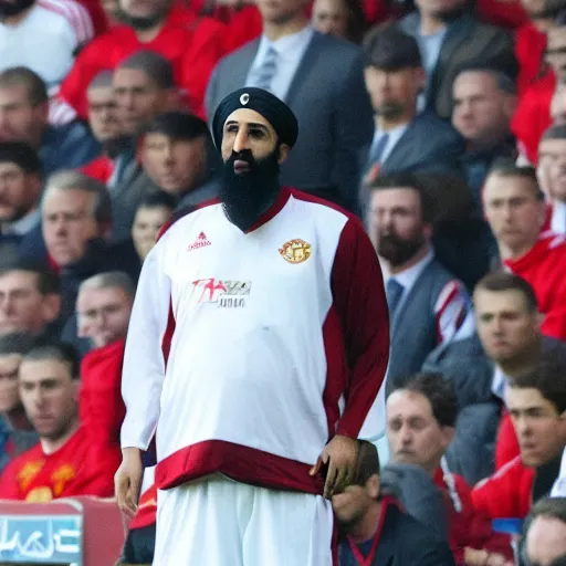 Prompt: Osama bin Laden as Manchester United manager, 8k, focused, epic quality, well lit,