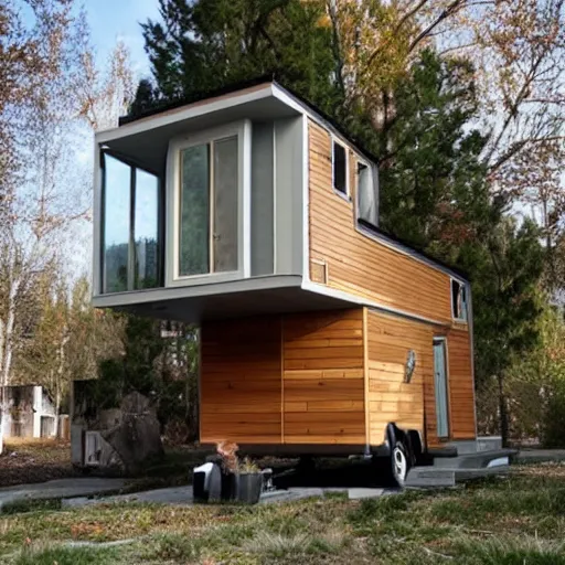 Prompt: brutalist tiny home