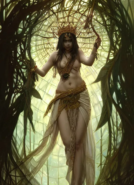 Image similar to kuntilanak on tree, d & d, wet, shiny, fantasy, intricate, elegant, higly detailed, ultra definition, digital painting, artstation, concept art, smooth, sharp focus, illustration, art by artgerm and greg rutkowski and alphonse mucha and garis edelweiss