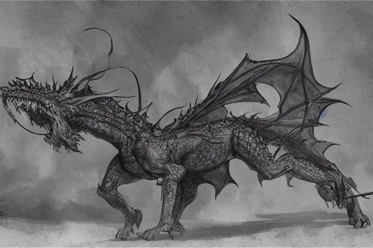 Prompt: photo of sad dragon from game of thrones on the sreets of depressive soviet russia, photorealism,