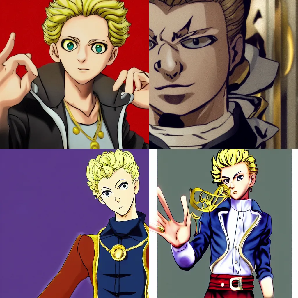 Prompt: a photography of giorno giovanna from the god father, hd, long shot