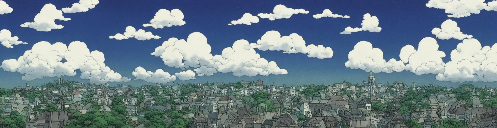 Image similar to A cloudy sky, by Studio Ghibli