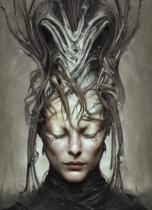 Prompt: coccon sorcerer, physically accurate, moody dynamic lighting, very very intricate, very very elegant, highly detailed, digital painting, artstation, HR GIGER, Hieronymus Bosch, Francis Bacon, concept art, smooth, very beautiful, sharp focus, illustration, art by artgerm and greg rutkowski and alphonse mucha