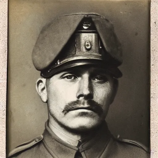 Prompt: Portrait of World War 1 soldier with PTSD, photograph