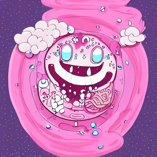 Image similar to cute pink ice cream monster, intricate artwork, uwu anime, digital painting, beautiful