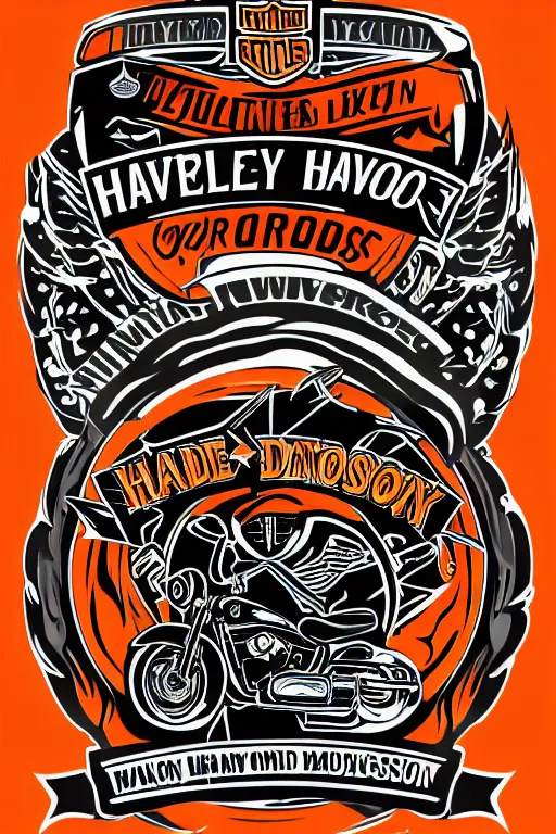 Image similar to Harley Davidson motorbike , sticker, colorful, illustration, highly detailed, simple, smooth and clean vector curves, no jagged lines, vector art, smooth