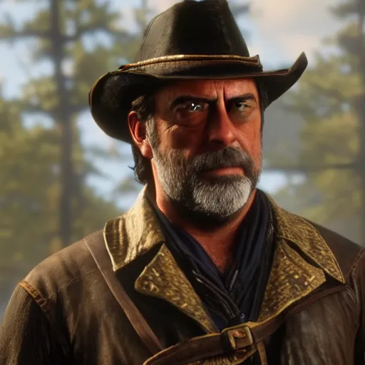 Image similar to Jeffrey Dean Morgan as Dutch van der Linde, Red Dead Redemption 2, live action adaptation, 8k