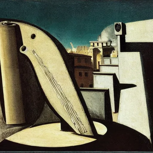 Prompt: An artwork by Giorgio de Chirico