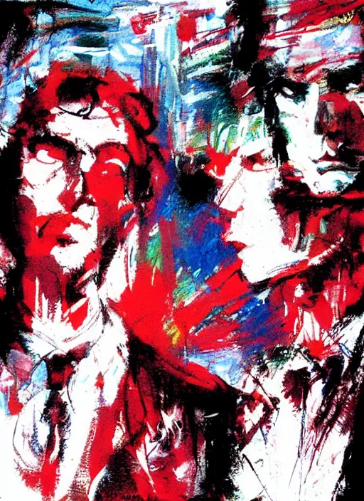 Prompt: Twin Peaks artwork by Bill Sienkiewicz