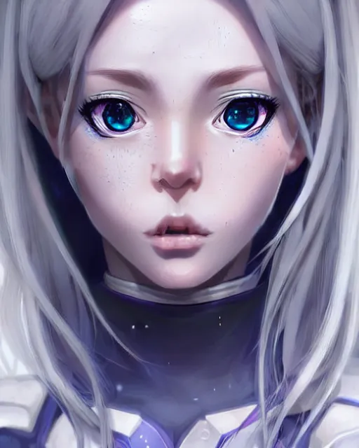 Prompt: portrait Anime elven space cadet girl, cute-fine-face, pretty face, realistic shaded Perfect face, fine details. Anime. realistic shaded lighting by Ilya Kuvshinov Giuseppe Dangelico Pino and Michael Garmash and Rob Rey, IAMAG premiere, aaaa achievement collection, elegant freckles, fabulous, eyes open in wonder, grey hair, angry
