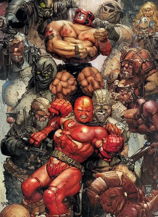 Image similar to juggernaut buys candy, by norman rockwell and jason fabok and greg staples and tom lovell and frank schoonover and dean cornwell