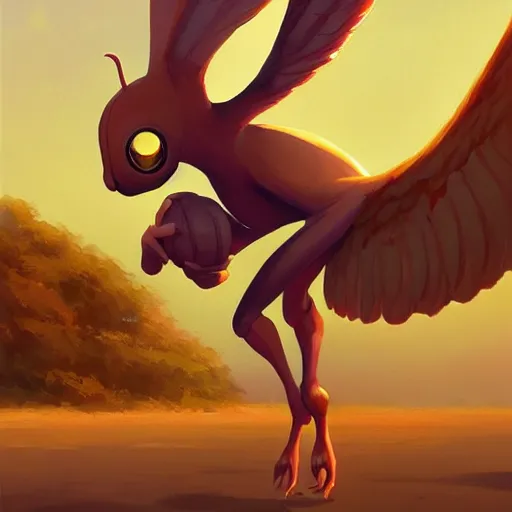 Image similar to peanut, peanut with wings, flying peanut, peanuts behance hd artstation by Jesper Ejsing, by RHADS, Makoto Shinkai and Lois van baarle, ilya kuvshinov, rossdraws